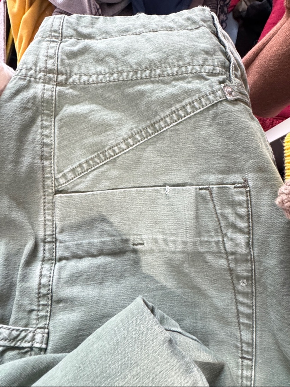 Free People Olive Green Cargo Trousers - Picture 5 of 7